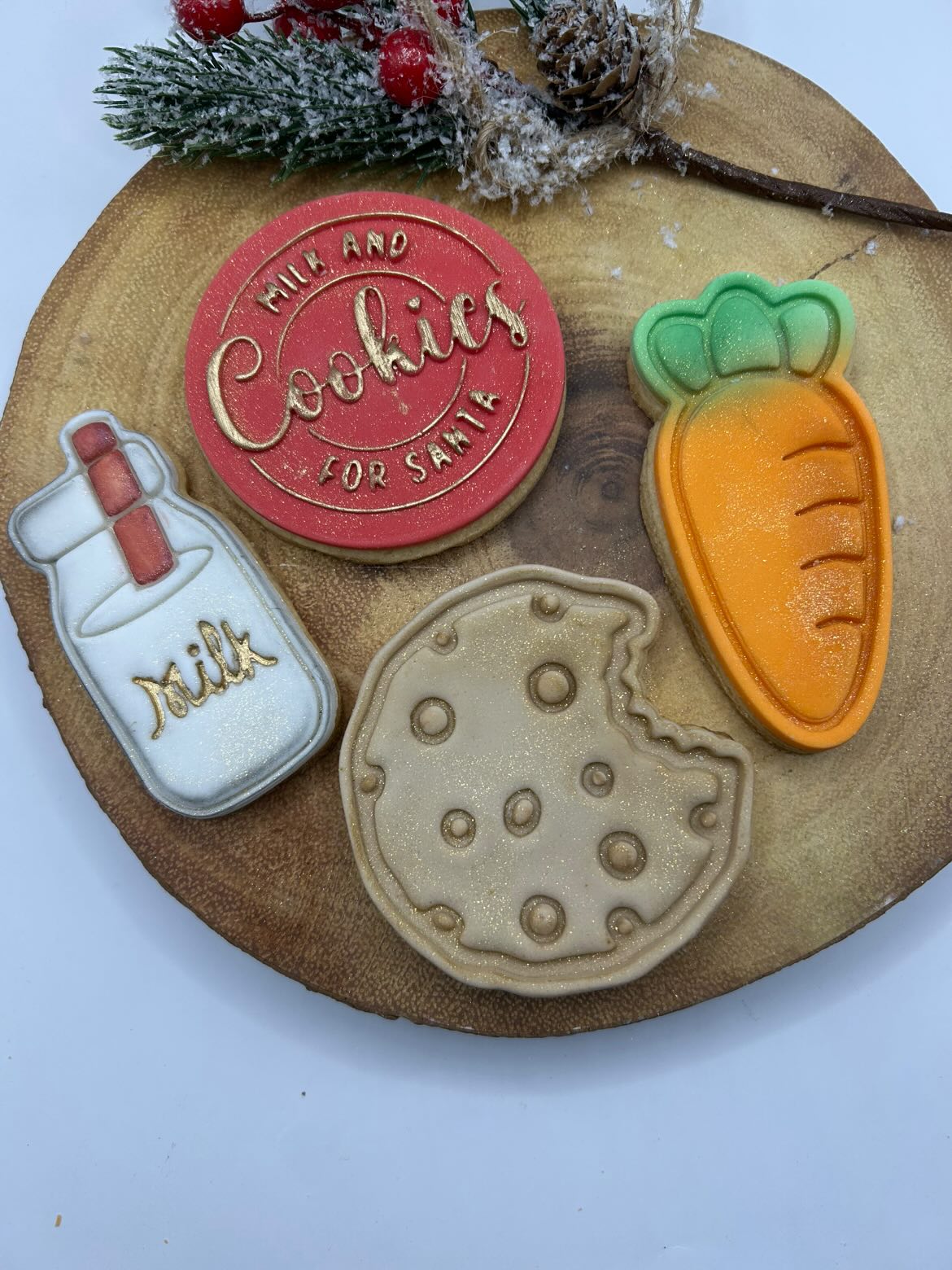 Christmas Eve Cookies & Milk For Santa Cutters & Icing Embossers For Cookies & Cupcake Toppers