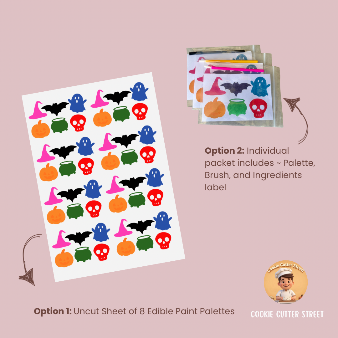 Halloween PYO Edible Icing Paint Palette | Perfect for Paint Your Own Cookies