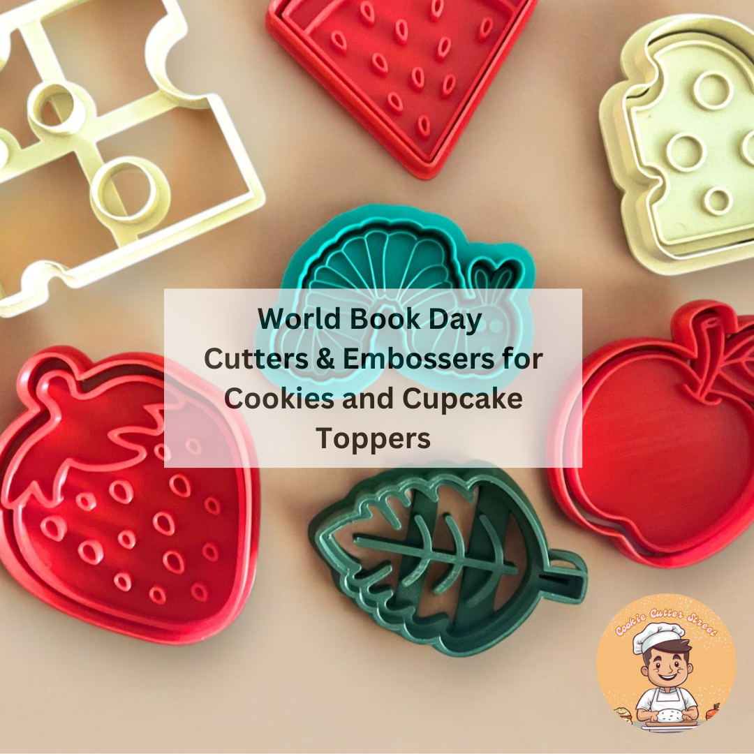 World Book Day Cutters & Embossers for Cookies and Cupcake Toppers