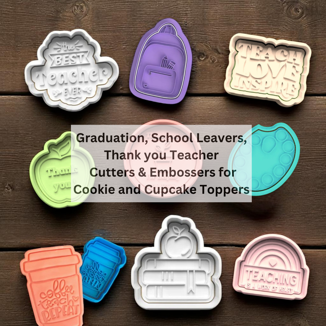 Graduation, School Leavers, Thank you Teacher Cutters & Embossers for Cookie & Cupcake Toppers