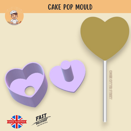 Heart Shape Cake Pop Mould with Plunger Tool – Perfect for Valentine’s, Weddings, and Special Occasions