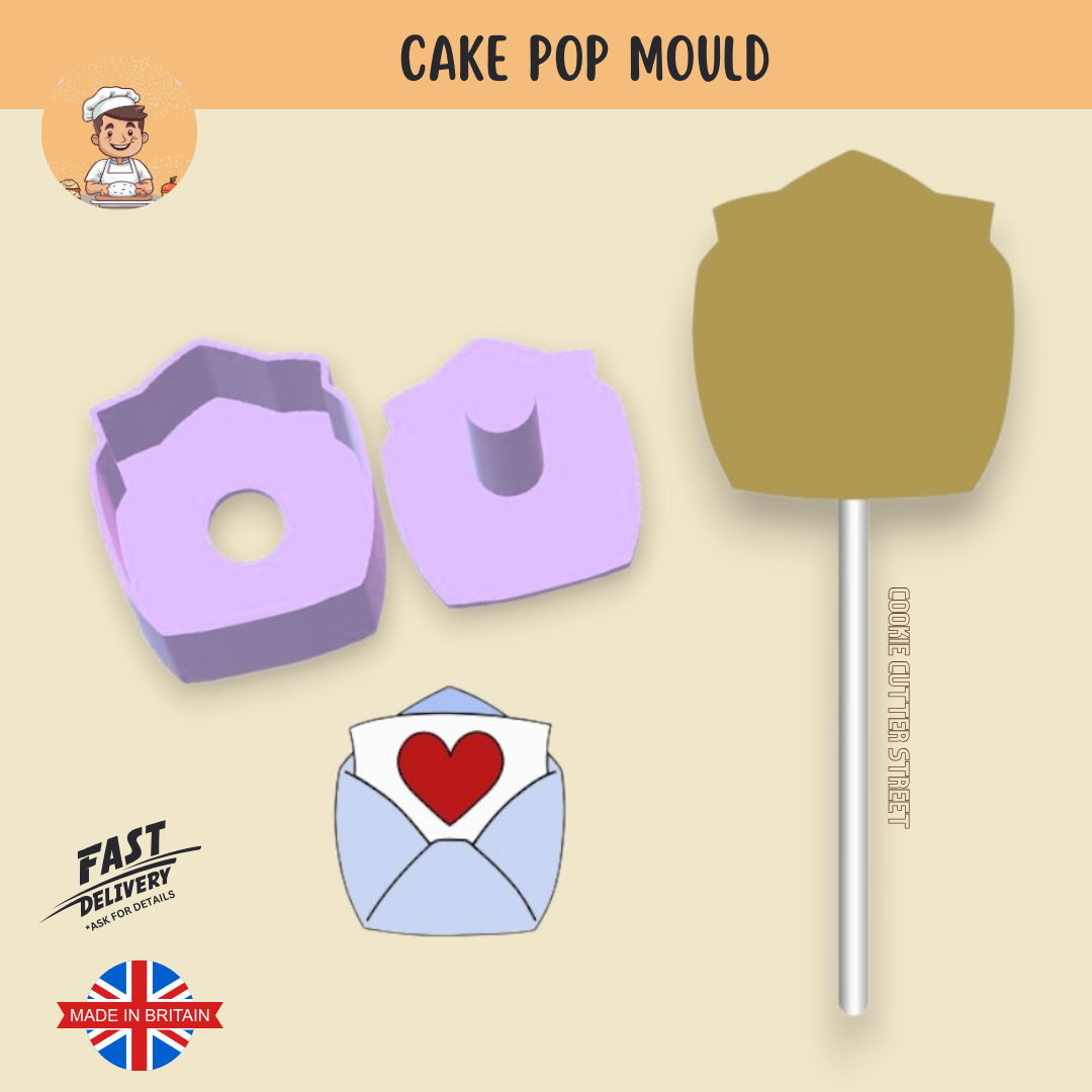 Love Letter Shape Cake Pop Mould with Plunger Tool – Perfect for Valentine’s, Weddings, and Special Occasions