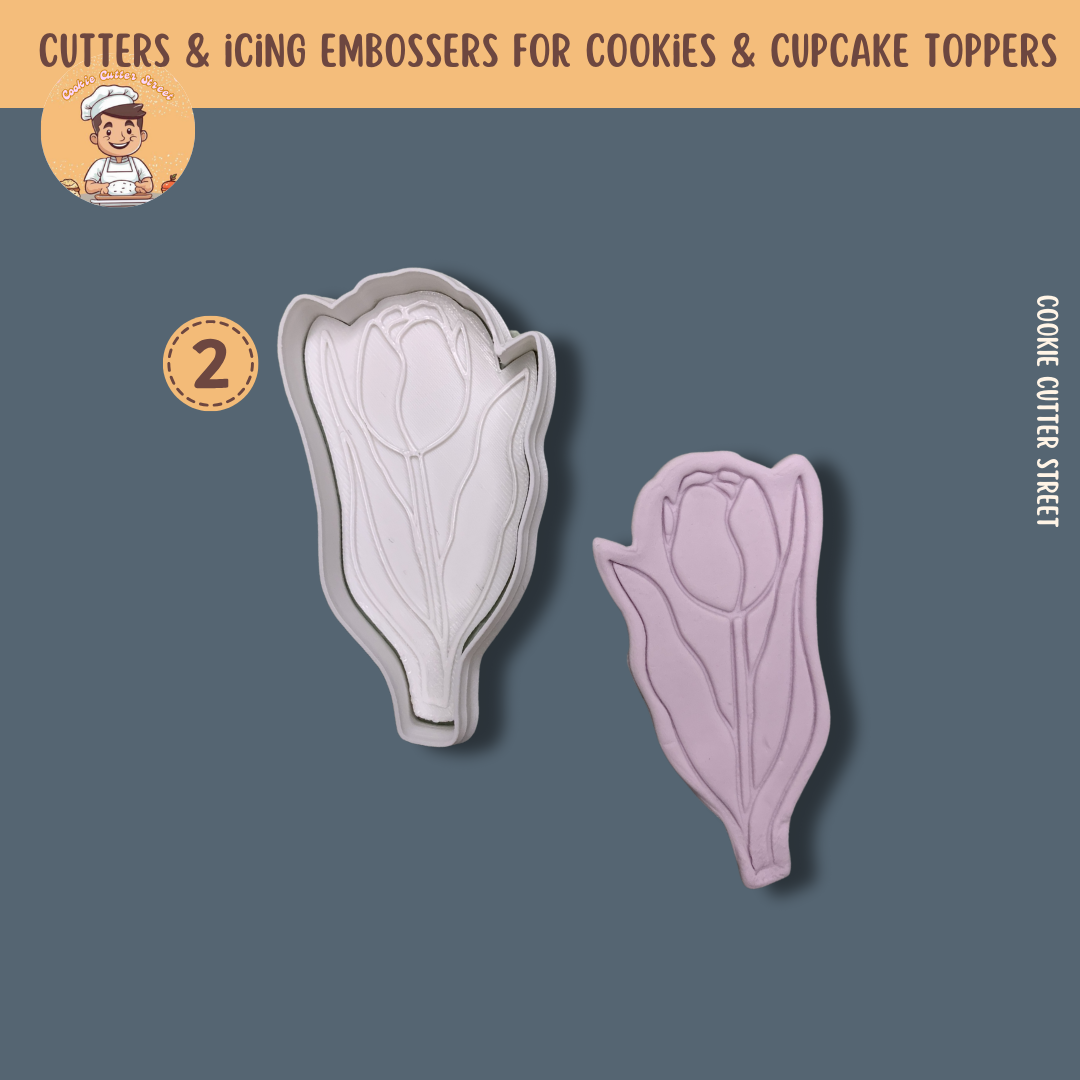 Floral Designs Cutters & Icing Embossers For Cookies & Cupcake Toppers
