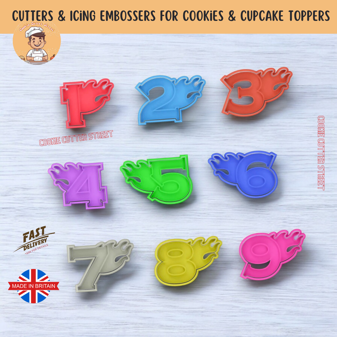 Hot Wheels Inspired Cutters & Icing Embossers For Cookies & Cupcake Toppers