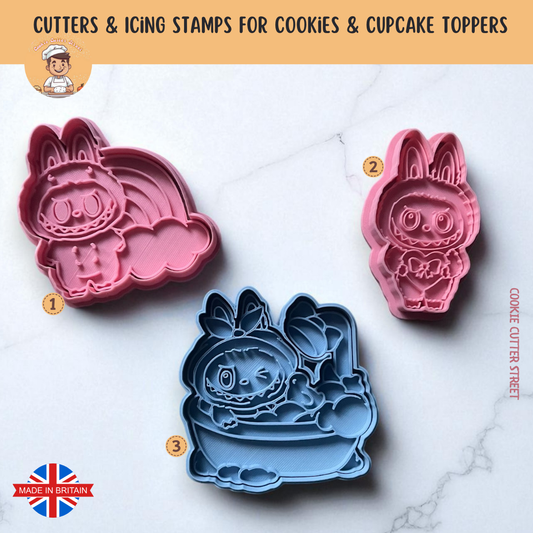 Furry Monster cookie cutter icing stamps