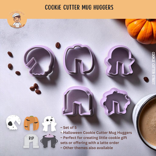 Halloween Cookie Cutter Mug Huggers | Set of 5 Spooky Shapes