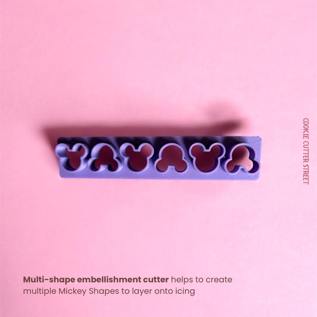 Multi-Shape Cutters For Creating Tiny Icing Embellishment Mickey Detail To Cookies and Cakes