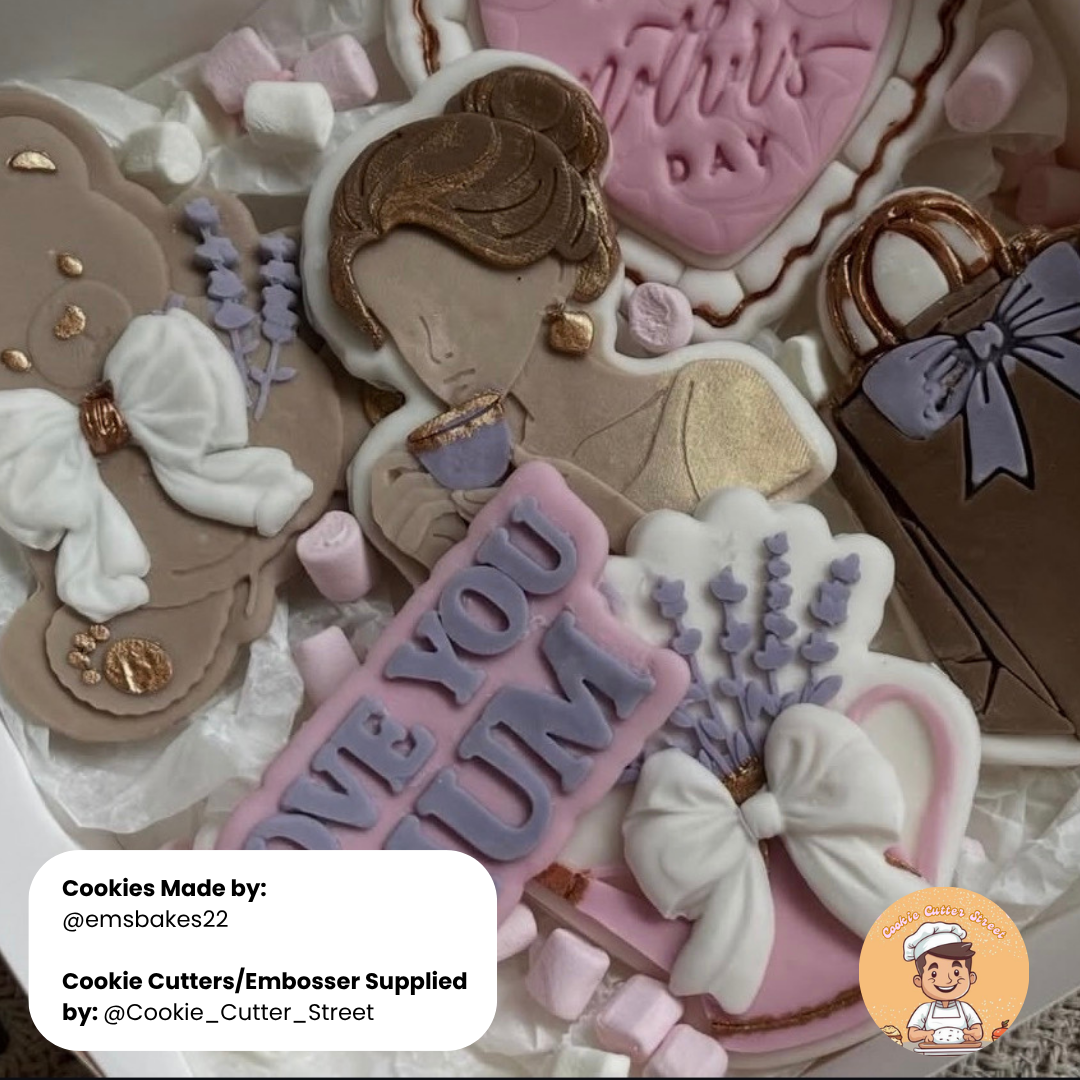 Lavender Dreams Mothers Day Multi-Level Icing Stamps & Cutters For Cookies & Cupcake Toppers
