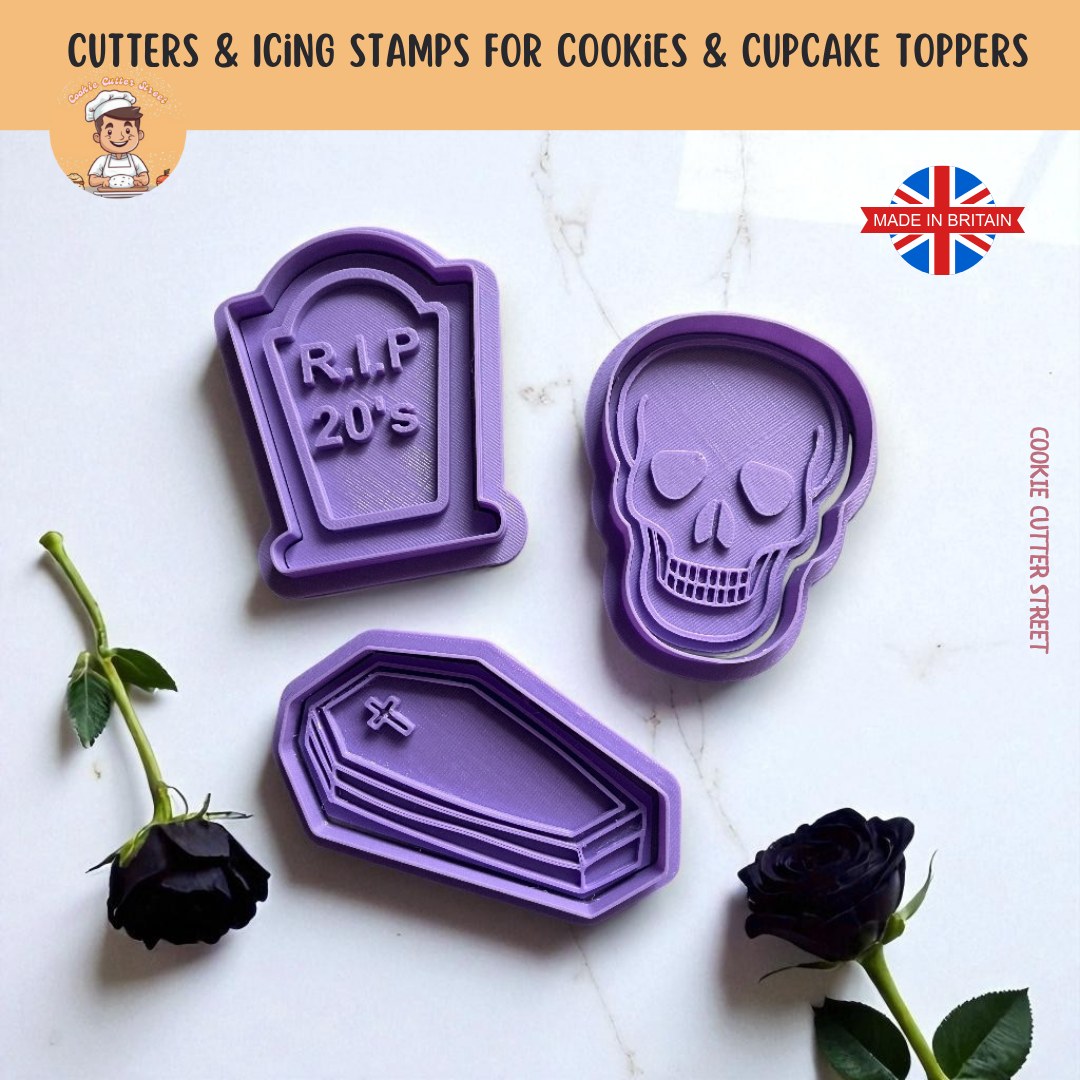 Gothic R.I.P 20's Birthday Milestone Turning Thirty Cutters & Icing Em ...