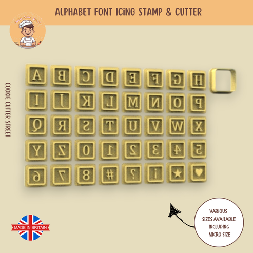 Square Border Alphabet Letters Stamps & Cutter For Cookies & Cupcake T ...