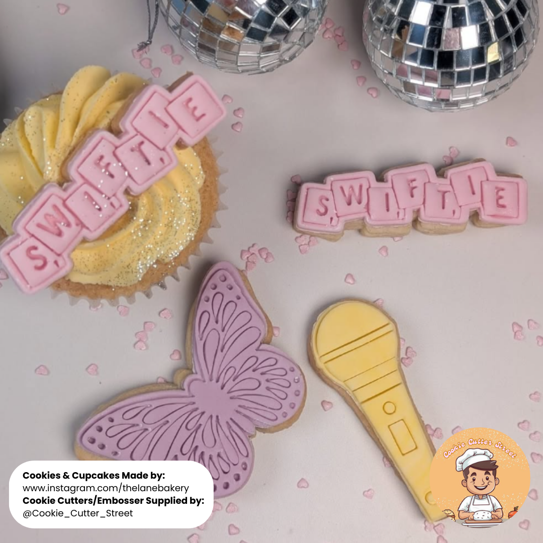 Taylor Swift Themed Cutters & Icing Embossers For Cookies & Cupcake Toppers