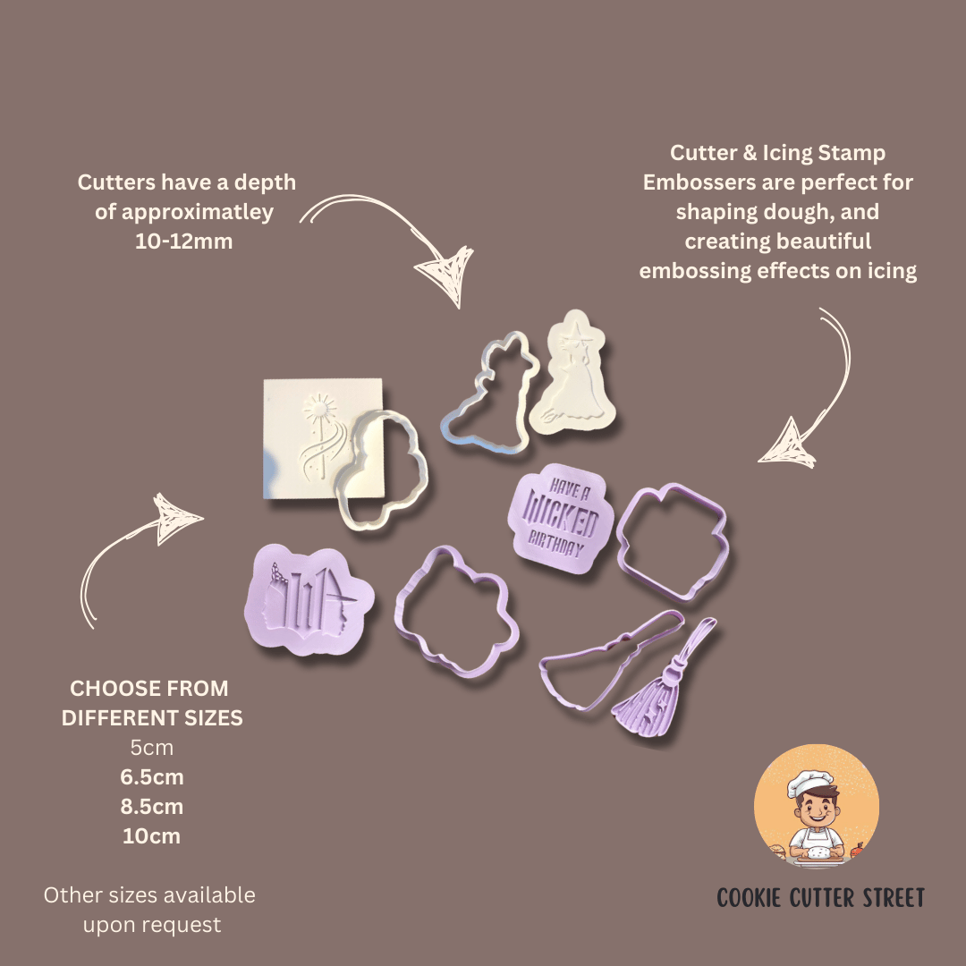 Magical Wicked Themed | Multi-Level Detail Cutters & Icing Debossers For Cookies & Cupcake Toppers