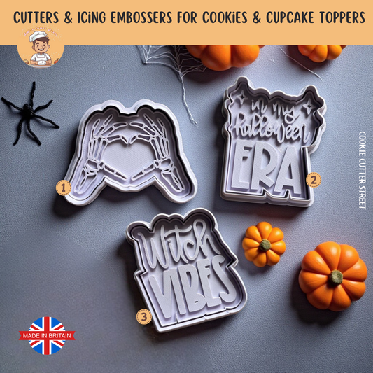 In My Halloween Era Witch Vibes Cutters & Icing Stamps For Cookies & Cupcake Toppers