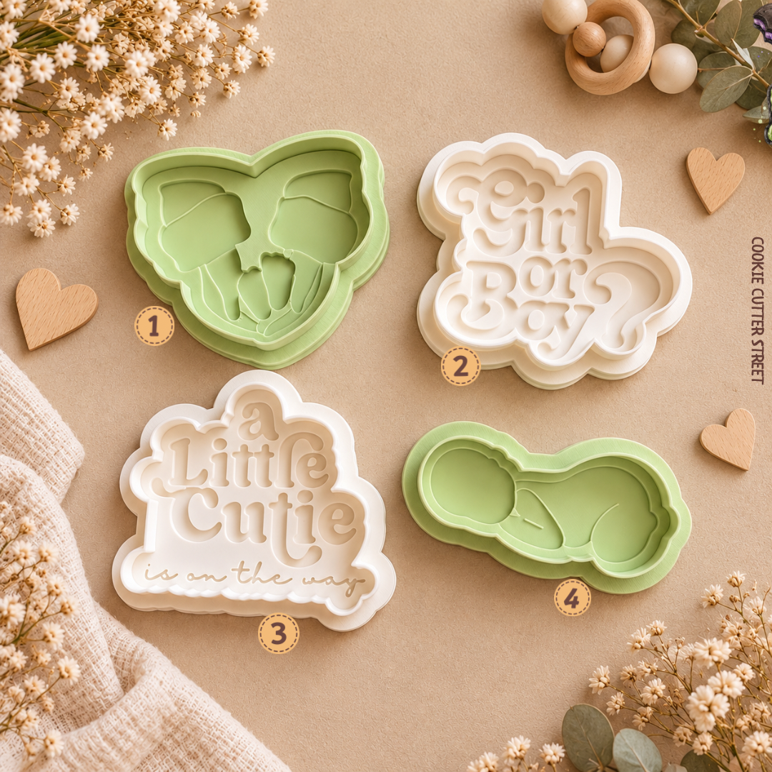 A Little Cutie is on the Way Baby Shower Multi-Level Icing Stamps |