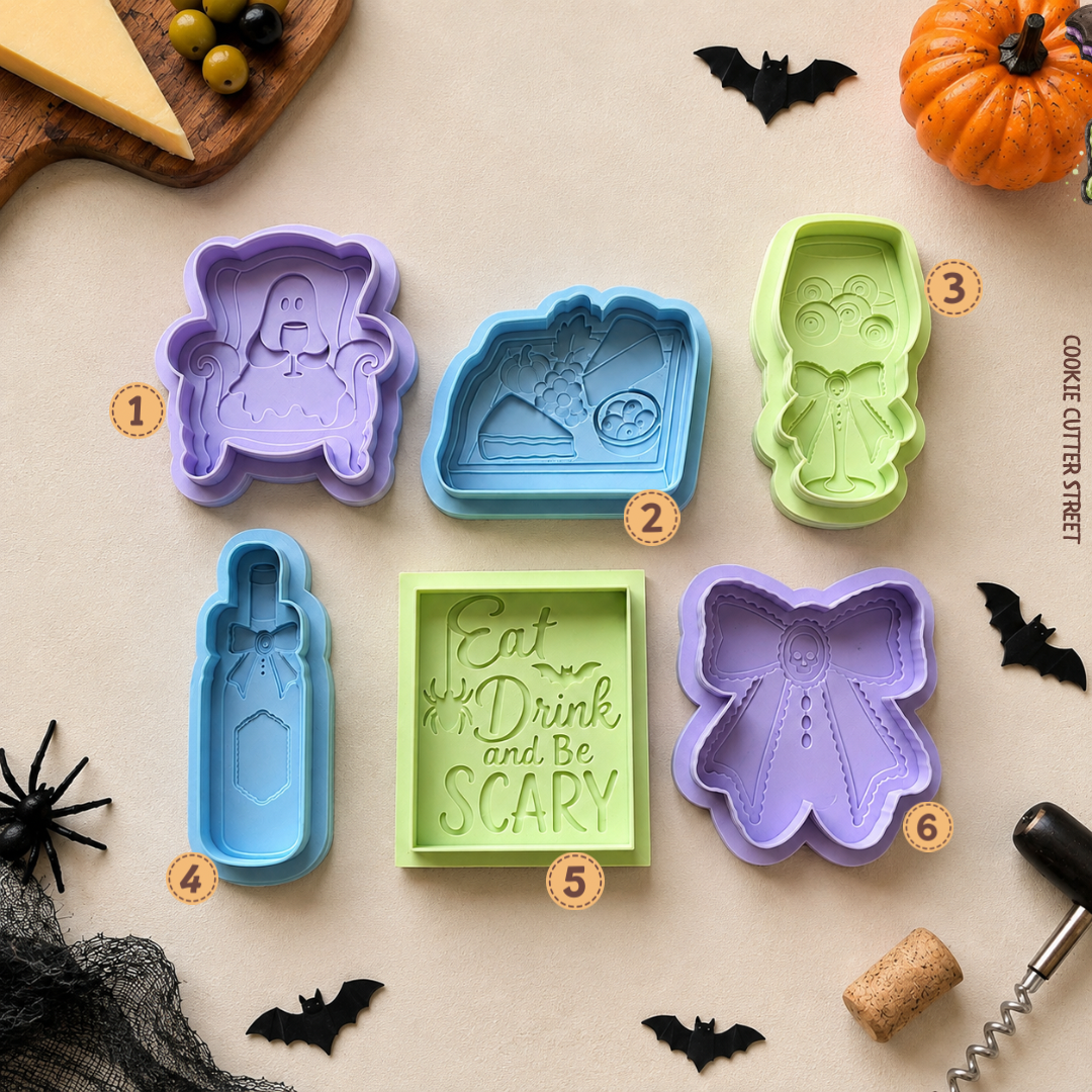 Halloween multi-level icing stamps and cookie cutters for fondant and sugar cookies – spooky 3D Halloween baking designs
