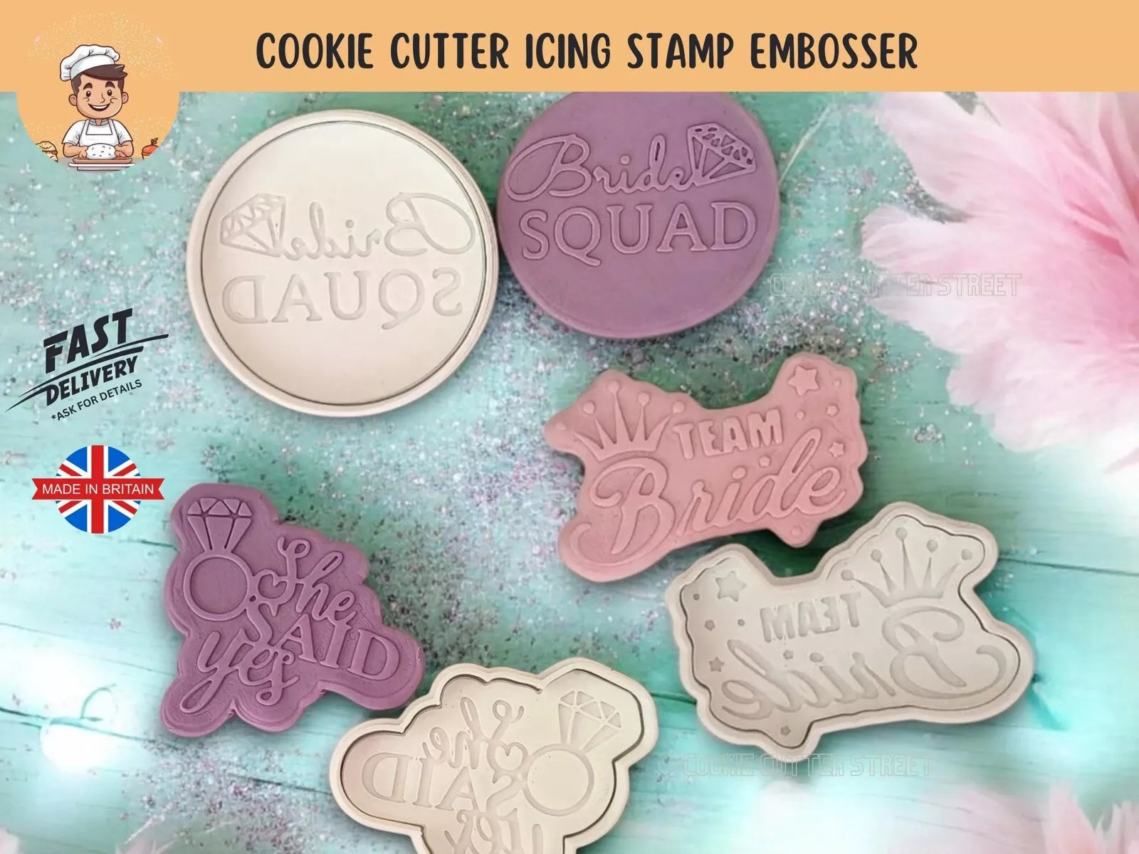 Bride Squad, Team Bride Bride-To-Be Cutters & Icing Embossers For Cook ...