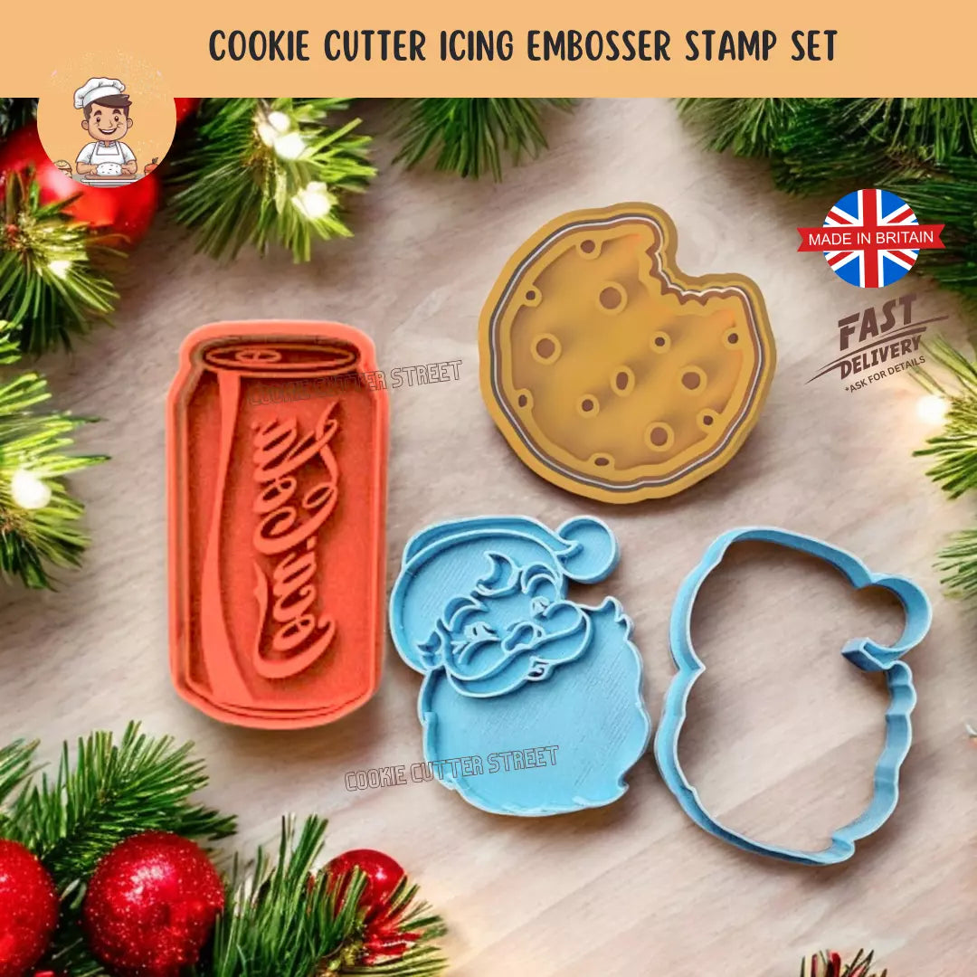 Christmas Eve Cookies & Cola For Santa Cutters & Icing Embossers For Cookies & Cupcake Toppers