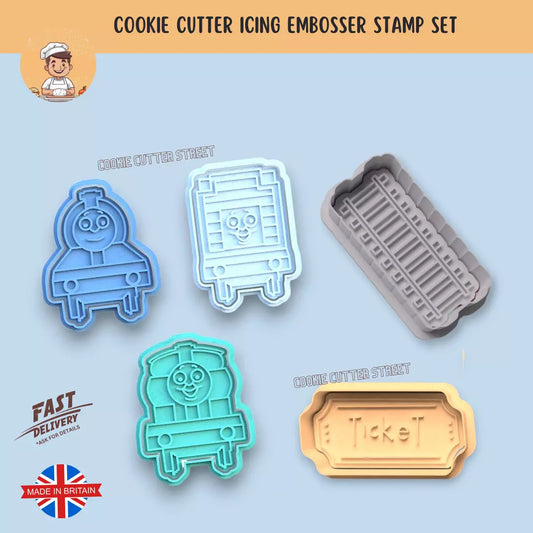 Thomas The Tank Engine Themed Cutters & Icing Embossers For Cookies & Cupcake Toppers